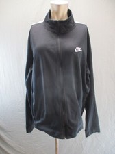 NIKE Size XL Mens BLK Cotton Blend Full Zip Stand Collar Athletic Jacket 394