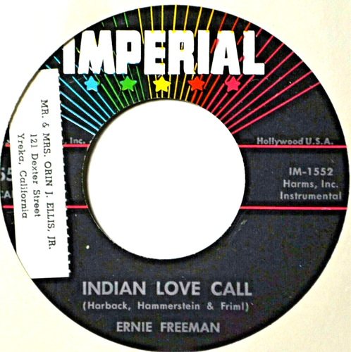 Ernie Freeman Indian Love Call / Summer Serenade Pop Inst Shiny VG 45 7 ...