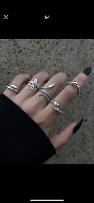 5 Stück Ringe silberfarben