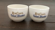 Lote de 2 Ron Chata Ron Licor Alcohol Cereal Bowl Shooter Blanco