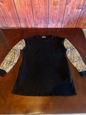 12PM By Mon Ami Black Sweater Dress With Sequined Sleeves anthropology
