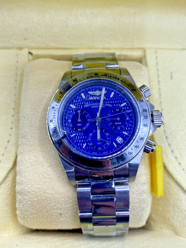 Invicta Professional Speedway 9329 Quart Silver Tone Blue Dial Stainless Watch - Picture 2 of 4