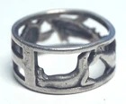 VTG Sterling Silver Sea Ocean- Dolphin-Shark-Turtle Band Ring-Waldeck Jewelers