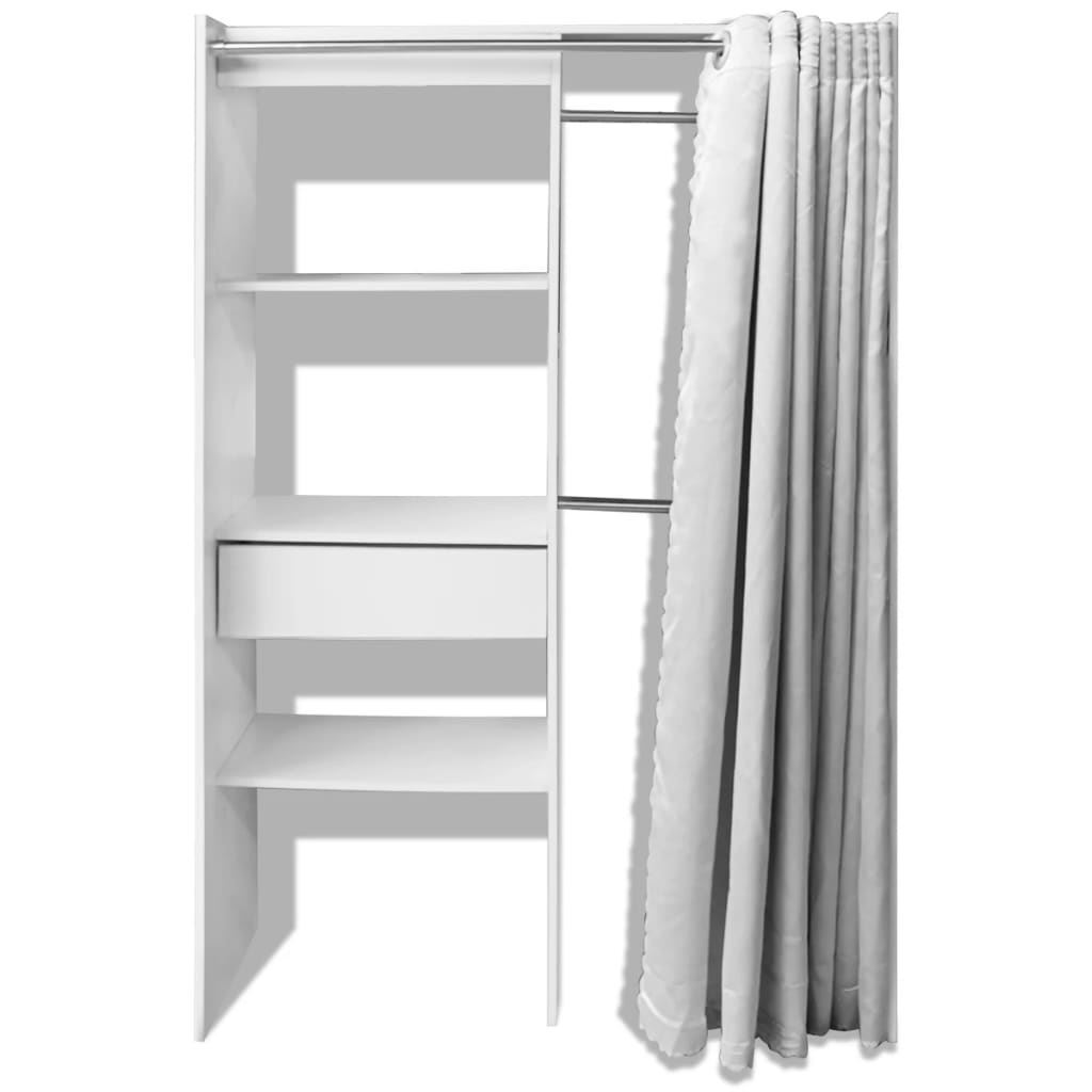 Freestanding Closet Adjustable Clothes Wardrobe Hanging Rail Storage