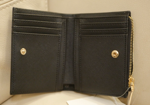NEW WT WOMEN'S ANNE KLEIN SMALL BLACK BI FOLD WALLET BILLFOLD ZIP ID AKW1198 - Picture 11 of 12