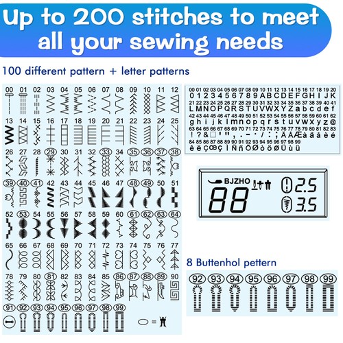 Electric Sewing Machine Multifunction Computerized Embroidery Household Portable