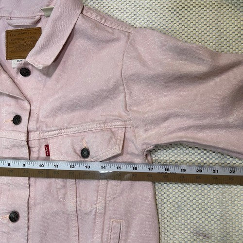 Levi's Premium Denim Trucker Jacket Pink Jean Jacket Classic Fit Womens M - Picture 6 of 7