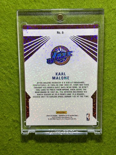 Karl Malone WHITE SPARKLE PRIZM Asia Red CLEAR Card SSP 2022 BACK to the FUTURE - Picture 22 of 24
