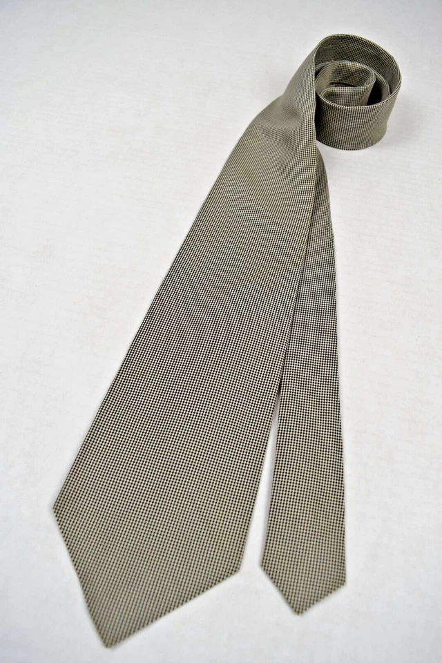 Corbata Cuello De Colección Polo Ralph Lauren Años 80 Negro Blanco Micro Diamantes Seda 56" x 3.75" Foto 3 de 4