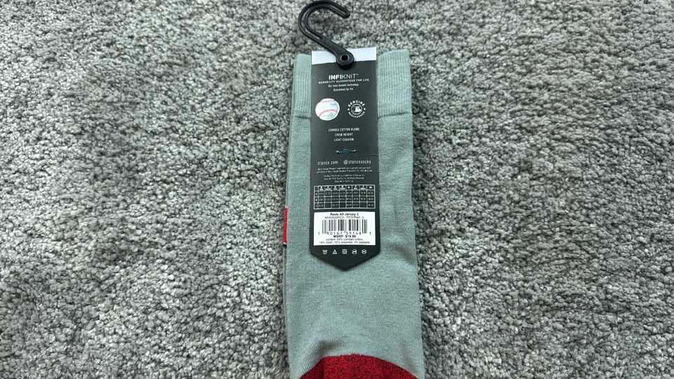 Cincinnati Reds Socks Stance Large Mens Size 9-13 Gray alt Jersey 2 Baseball - Image 3 of 4