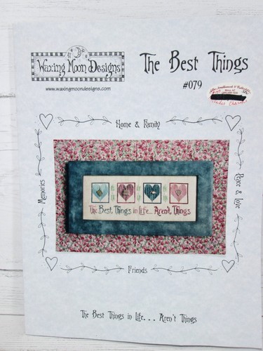 The Best Things In Life Aren't Cross Stitch Pattern Charms Waxing Moon Designs - Picture 1 of 5