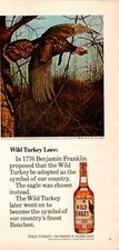 1975 VINTAGE 5X11 PRINT Ad FOR KEN DAVIES Wild Turkey Whiskey BEN FRANKLIN