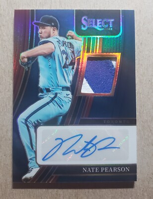 2022 Panini Select Tri Color Prizm Nate Pearson Autograph Patch /49 Blue Jays