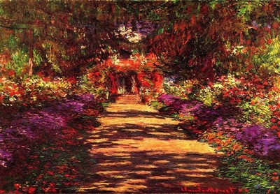 Time 4 Picture Claude Monet Path In The Garden Of The Artist Pictures Canvas Reproduction Ebay