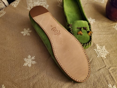 New J Crew Soft Suade Unlined Moccasins Loafers 9 - Picture 7 of 9