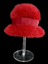 KANGOL Angora Fur Hat, Burgundy Real Vintage Women's Brim Cap, Retro Furgora