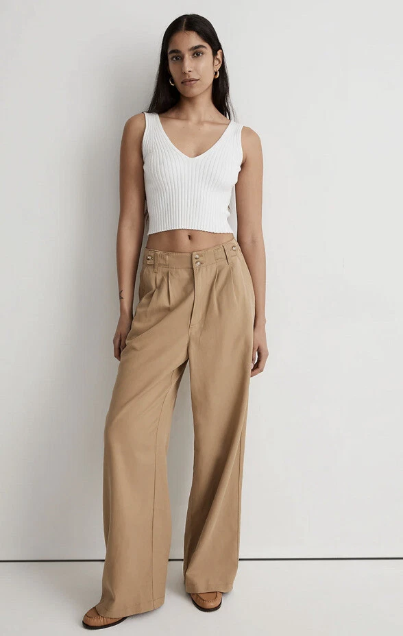 Womens petite wide leg cheap trousers