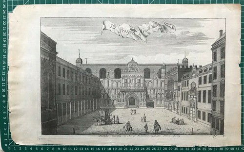Impresión antigua de 1720: Guildhall, Londres de Stow's Survey after Kip - Imagen 2 de 3