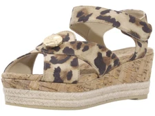 Lindsay Phillips Women's Giselle Sandals Fashion Wedge Leopard
