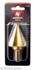 NEIKO TOOLS 1/4" TO 1-3/8" TITANIUM NITRIDE STEP DRILL BIT 10 SIZES 10194A UNI