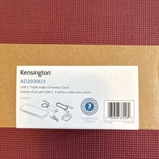 Kensington AD2030U3 USB-C Triple Video Driverless Docking Station Silver
