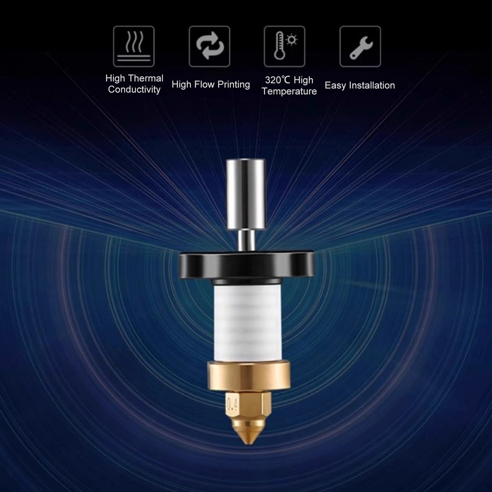 High Nozzle Hotend Kit Efficient For K1 Maximum Recommended