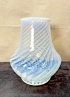 Vintage Optic Swirl Opalescent Vase  believe to be Fenton 7 1/5"