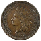 1879 Indian Head Cent AU Details Cleaned A3002