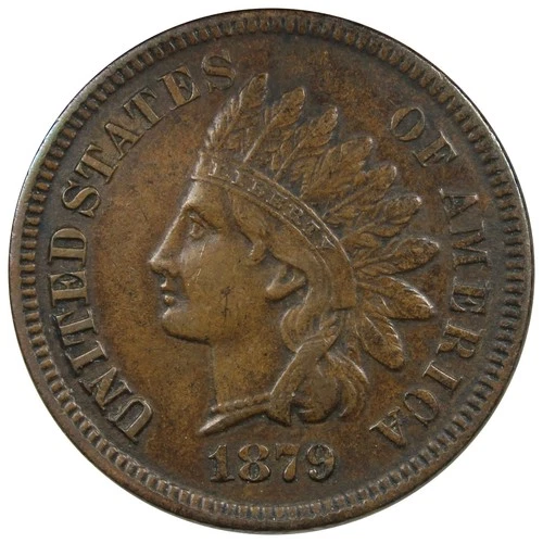 1879 Indian Head Cent AU Details Cleaned A3002