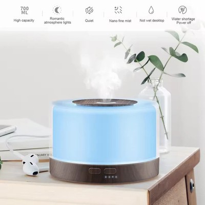 550ML Essential Oil Diffuser Ultrasonic Aromatherapy Humidifier 7 Color LED Cool