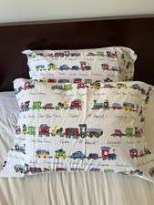 Pottery Barn Kids standard pillowcase Choo Choo Trains - set of 2