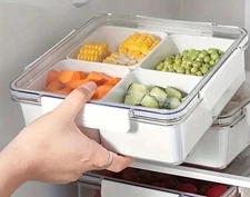 Divided Serving Tray With Airtight Lid With 4 Removable Boxes