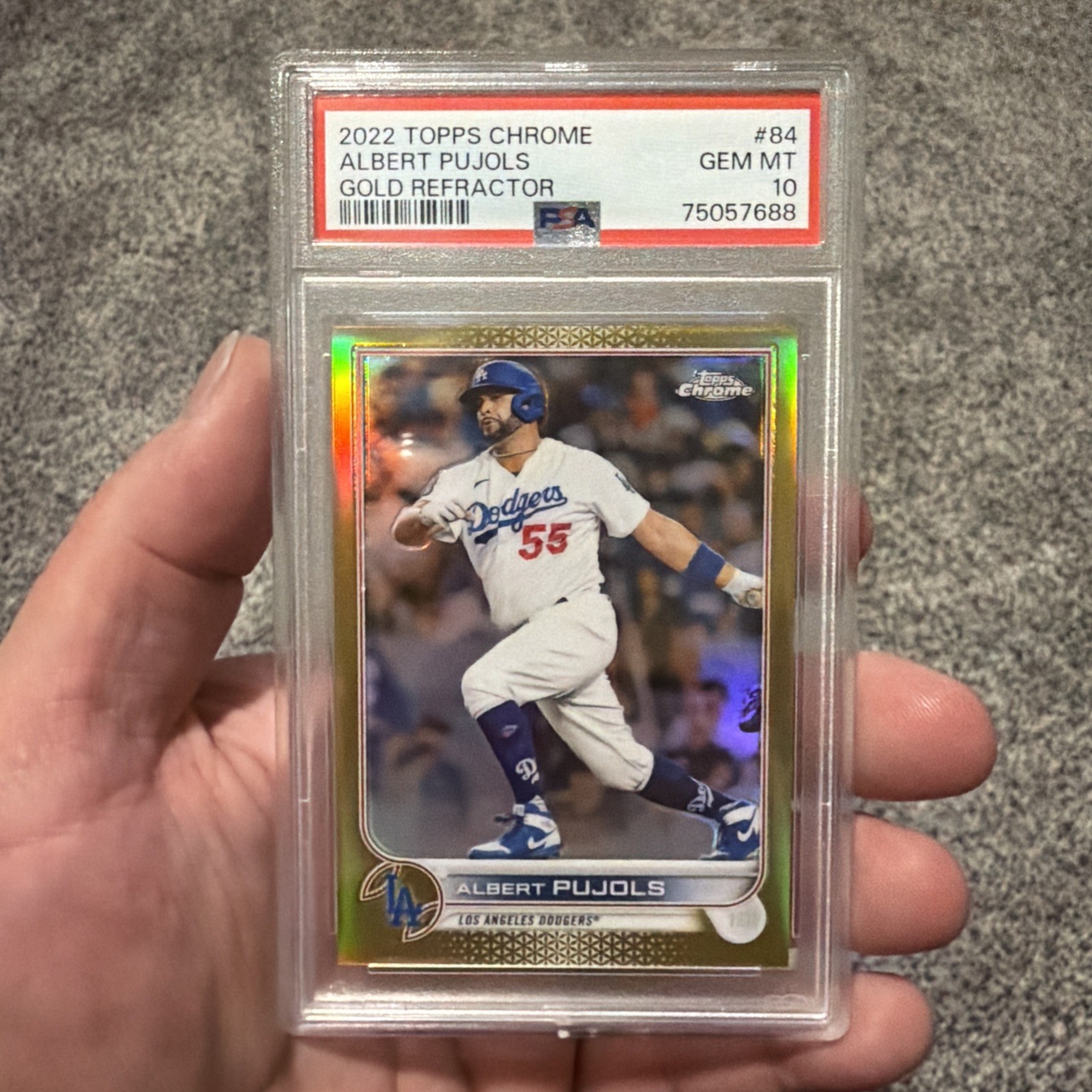 2022 Topps Chrome - Albert Pujols #84 Gold Refractor /50 PSA 10 POP 4 MVP Rare
