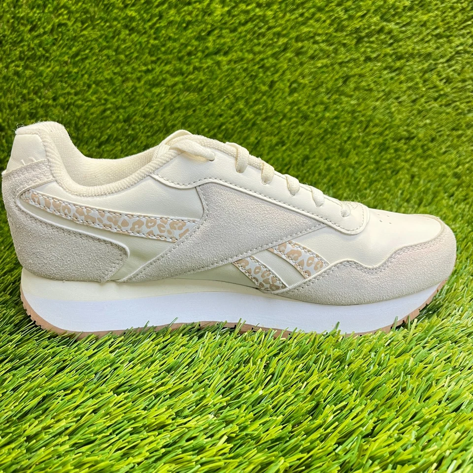 Reebok классический леопард печать женщин размер 7,5 бежевый белый Athletic туфли кроссовки - Изображение 4 из 4