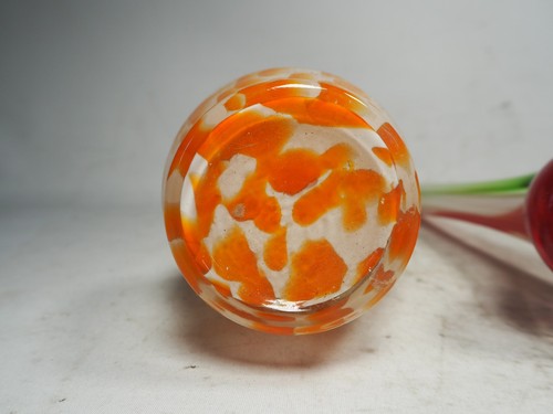 2 x Vintage Coloured Art Glass Stem Bud Vases - Bild 7 von 8