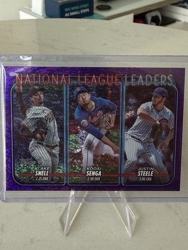 2024 Topps #212 National League Leaders Purple Speckle Holofoil #’d/799 ⭐️