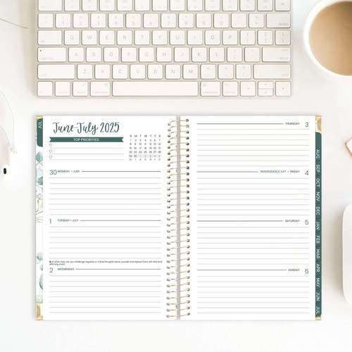bloom Tagesplaner 2025-26 Hardcover Planer, 5,5" x 8,25", Eukalyptus, weiß - Bild 13 von 13
