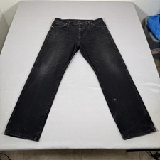 Wrangler Jeans Mens 36x32 Black 13MWZ Straight Fit Denim Pants Western Cowboy