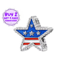 USA Flag Star Charm, USA Flag Charm, American Flag Charm