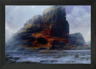 The Redfall Mountain Framed Wall Art Poster Canvas Print Picture
