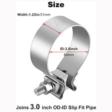 3 Stainless Steel Exhaust Clamp Narrow Band Muffler Clamp Fit Pipe Muffler 3 Stainless Steel Exhaust Clamp Narrow Band Muffler Clamp Fit Pipe Muffler