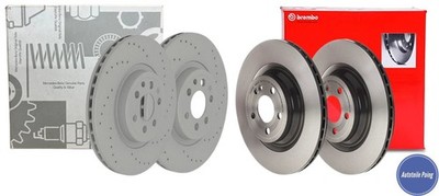GENUINE MB BRAKE DISCS SET FRONT & BREMBO REAR GLE GLS V167 C167 X167