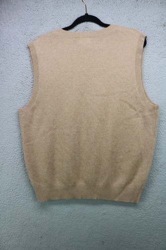 L.L. Bean Men's 100% Cashmere Sweater Vest-Large-Tan-Preppy-Minimalist - Picture 8 of 10