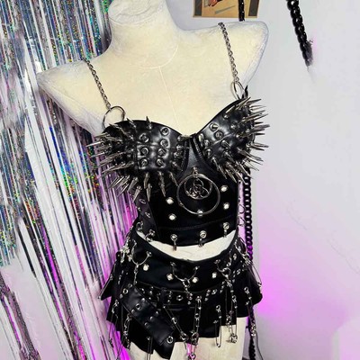 Goth Tops Punk Mini Rock Clothes Gothic Tank Grunge Y2K Sexy Emo Clothing