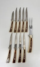 Vtg Sheffield English Stainless Steel 10 Piece Cutlery Set Treasure Chest Knives