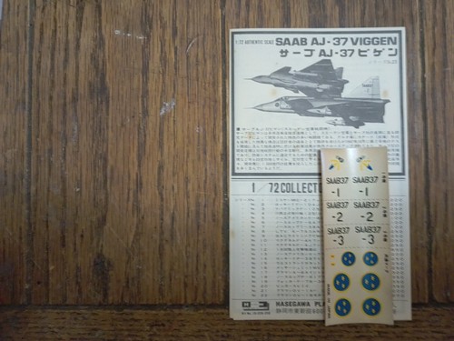 USED, VINTAGE, HASEGAWA MIG-17D/E &SAAB AJ-37 VIGGEN, VINTAGE,1968 &1972 - Picture 7 of 8