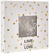 Pioneer Photo Albums Golden Dots Live Laugh Love 200 pkt 4x6 Photo Album , Pocke