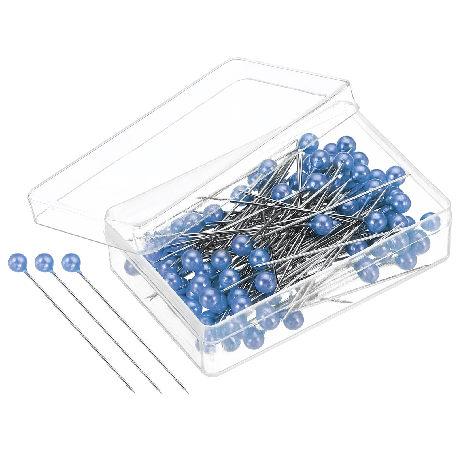 100Pcs Blue Pearlized Ball Head Quilting Pins Straight Needles for Sewing