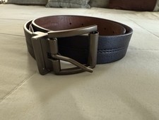 Boys Reversible 2-in-1 Belt Brown Black Youth Sz L 25-30  Faux Leather 1 1/8"