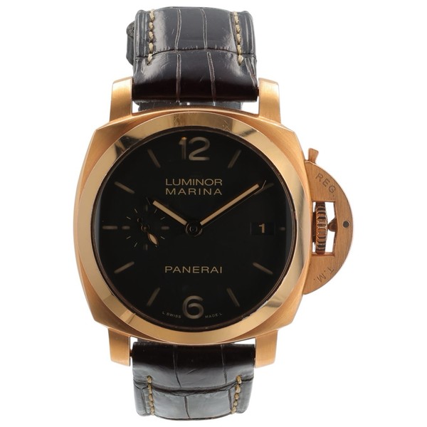 Panerai Luminor 18k Rose Gold Brown Dial 42mm Automatic Men’s Watch PAM00393